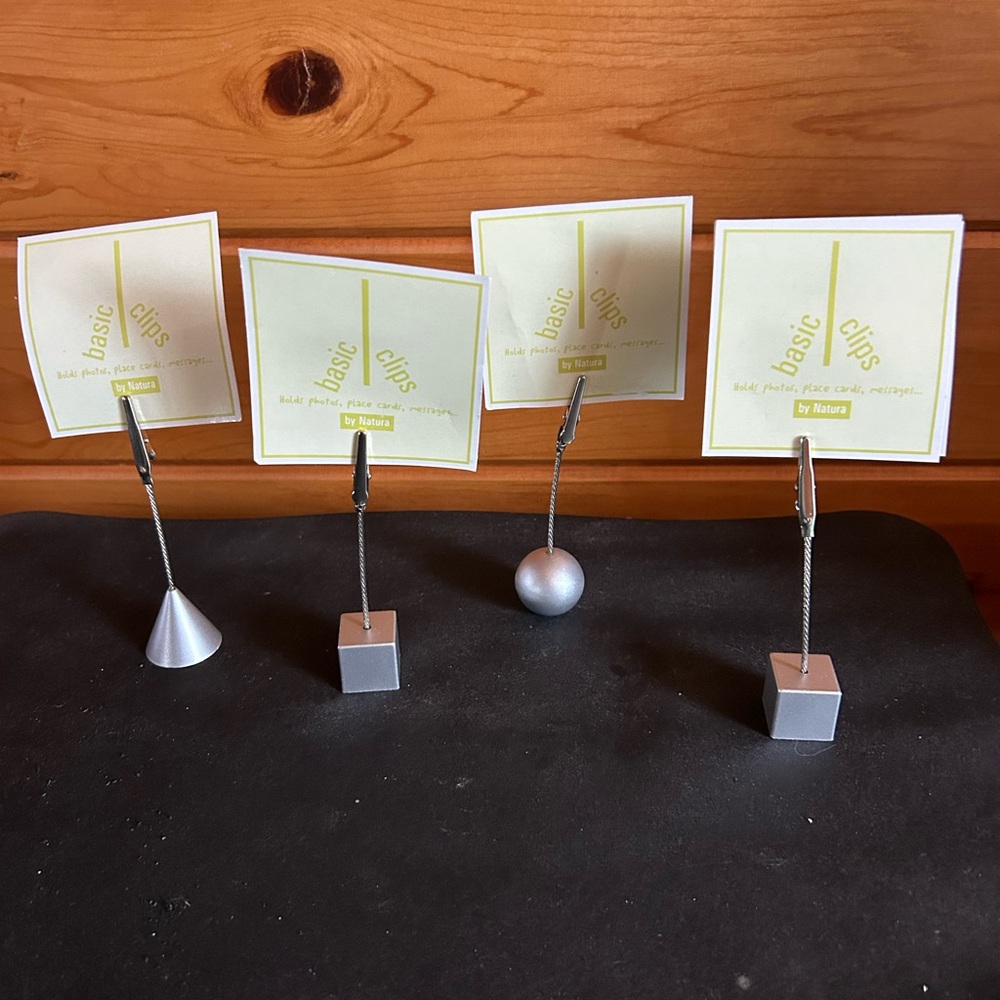 Basic Metal Clips / Holds Photos , Place Cards , Messages , Recipe Cards etc...